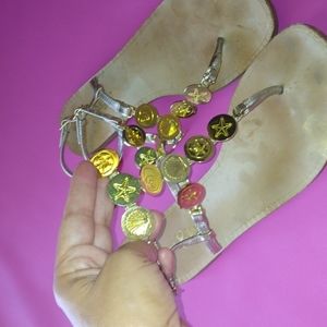 Lilly Pulitzer size 7 sandals gold straps